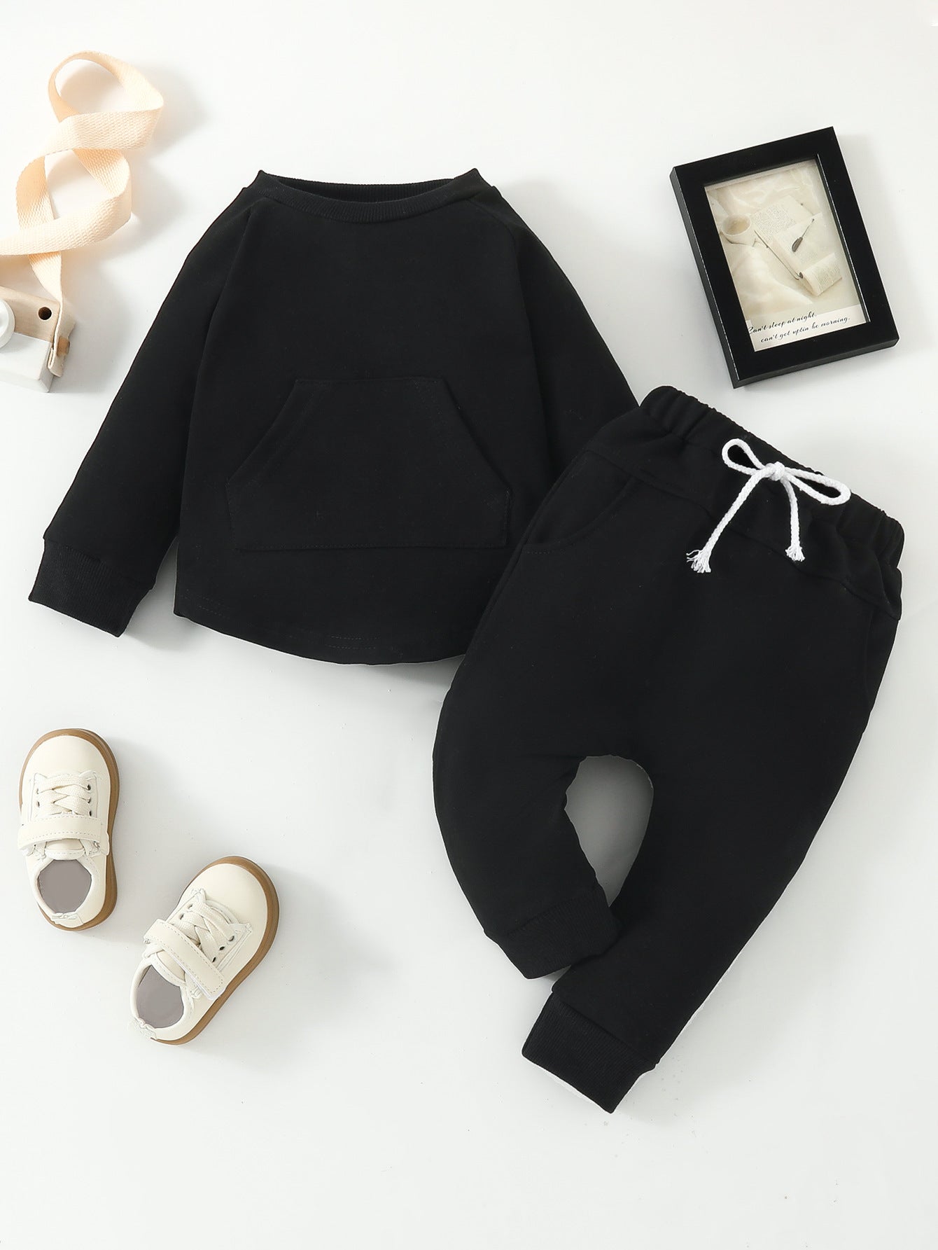 Solid Color Long-sleeved Sweater Trousers