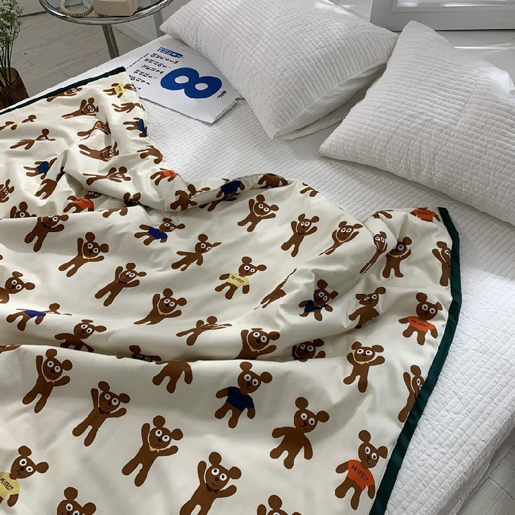 Ins Cute Gingerbread Man Bear Children Summer Quilt