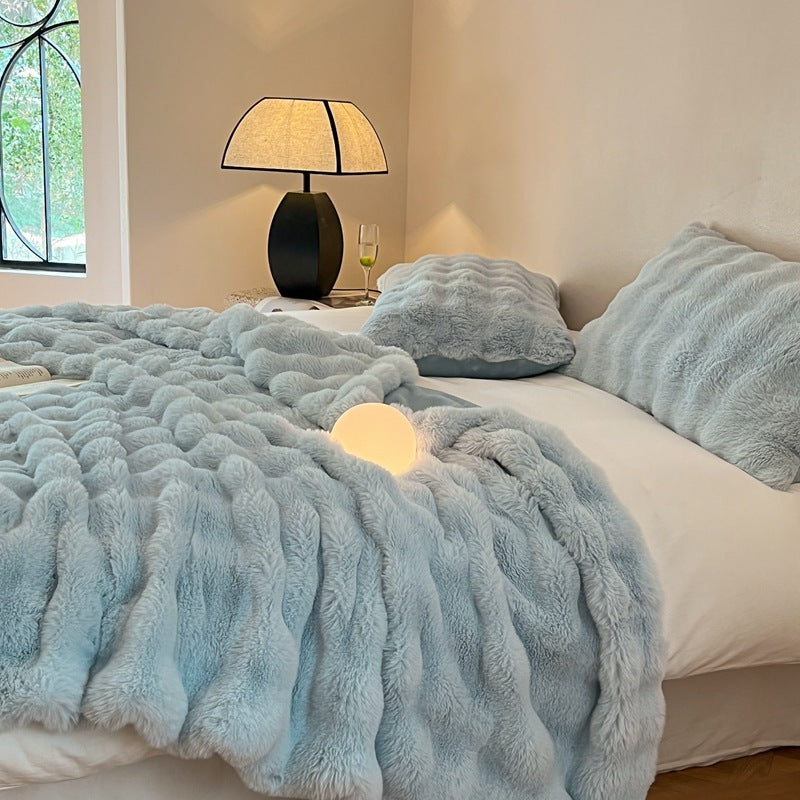 Light Luxury Rex Rabbit Fur Blanket Four Seasons