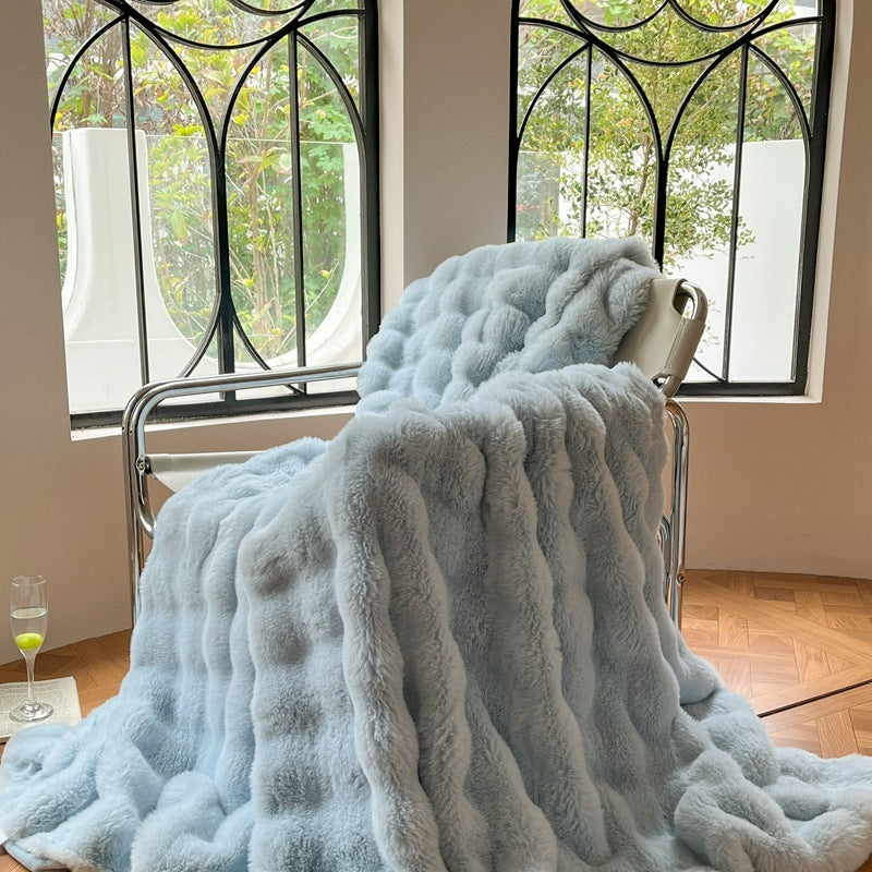 Light Luxury Rex Rabbit Fur Blanket Four Seasons