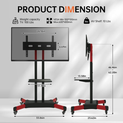 FANCO Universal Swivel TV Stand For 32 80 Inch TVs