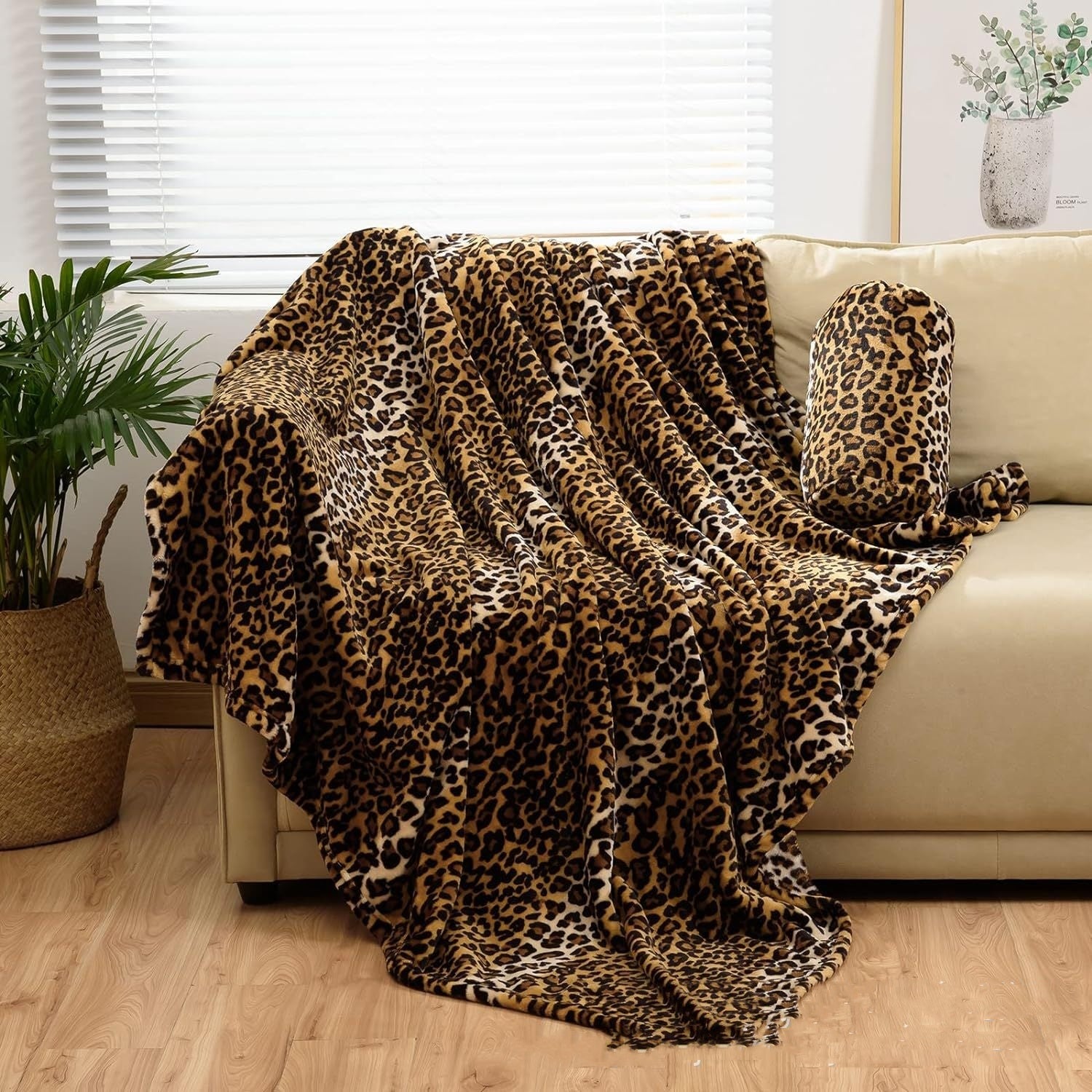 Simple Leopard Print Super Soft Thermal Flannel Blanket