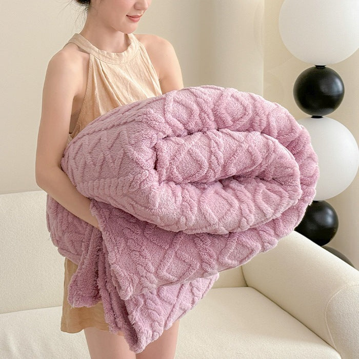 Single-layer Double-sided Tower Velvet Blanket Lunch Break Sofa Cover Blanket