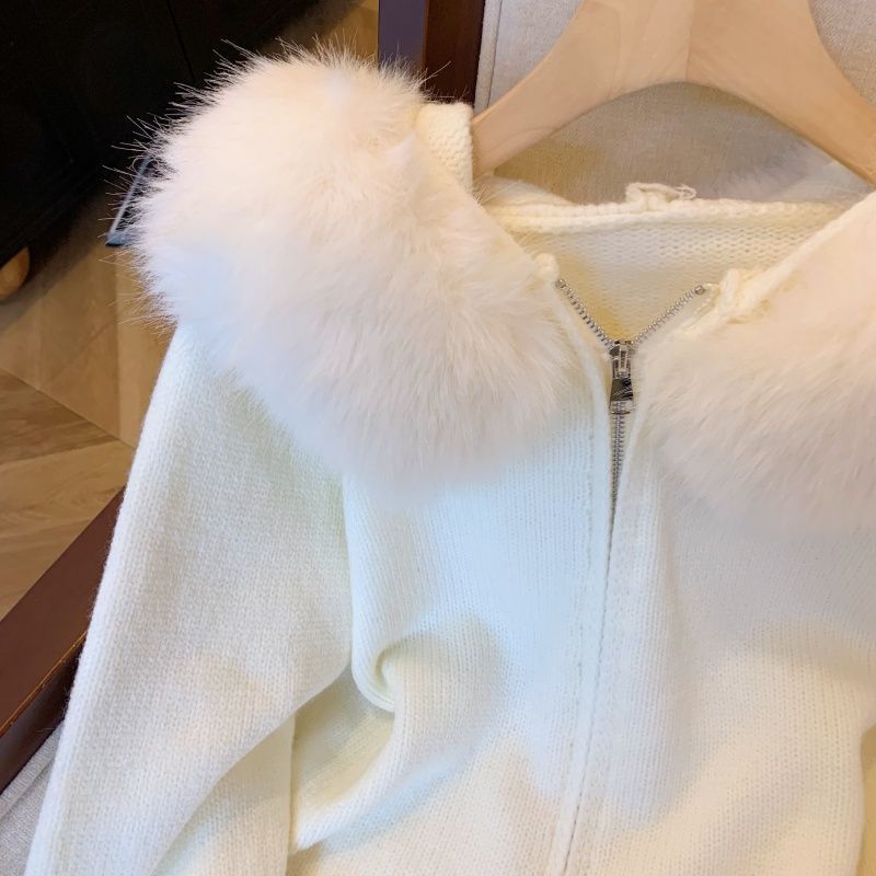 Double Zipper Fur Collar