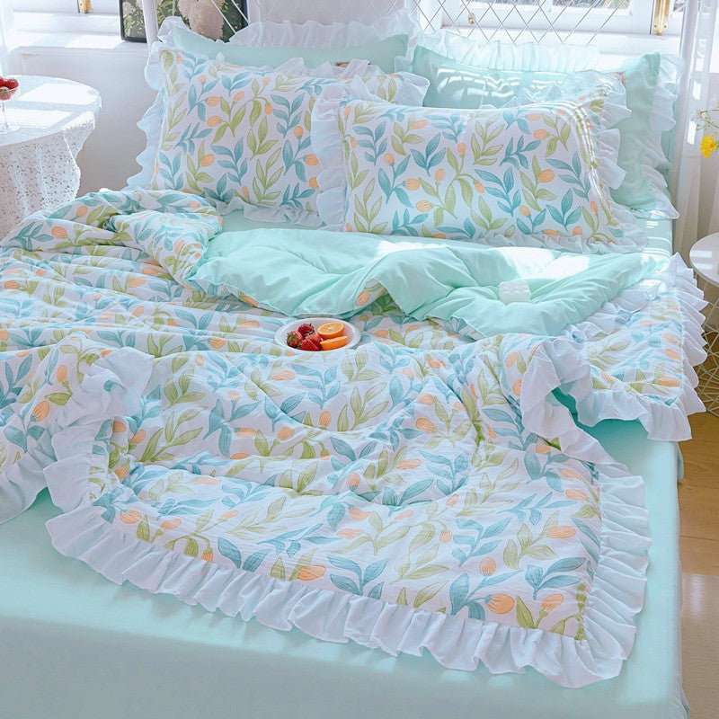 Korean Lace Summer Blanket Washed Cotton