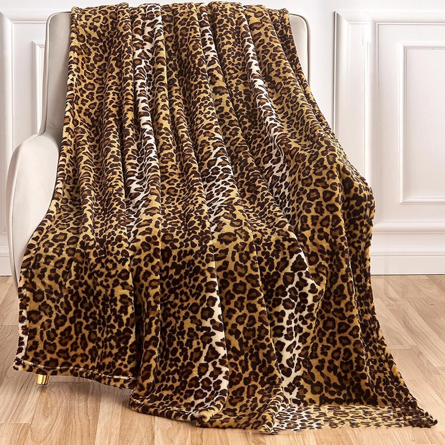 Simple Leopard Print Super Soft Thermal Flannel Blanket